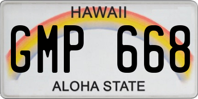HI license plate GMP668