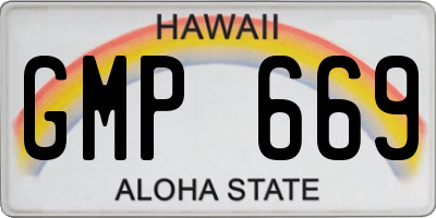 HI license plate GMP669