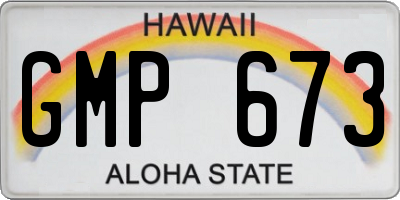 HI license plate GMP673