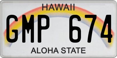 HI license plate GMP674