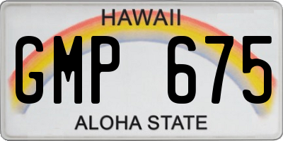 HI license plate GMP675