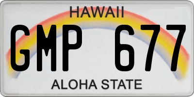 HI license plate GMP677