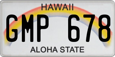 HI license plate GMP678