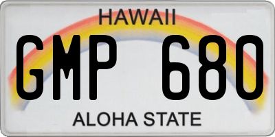 HI license plate GMP680