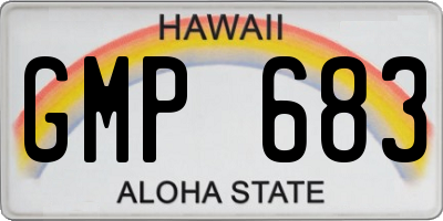 HI license plate GMP683