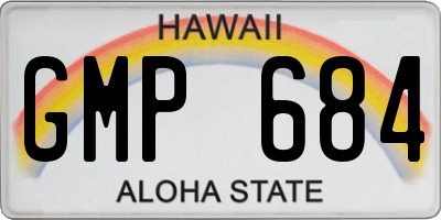 HI license plate GMP684