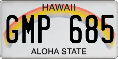 HI license plate GMP685