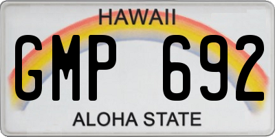 HI license plate GMP692