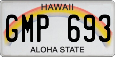 HI license plate GMP693
