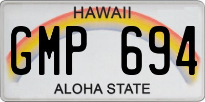 HI license plate GMP694