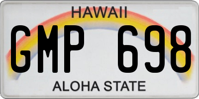 HI license plate GMP698