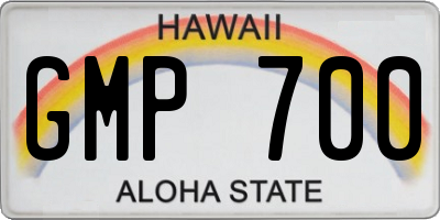 HI license plate GMP700