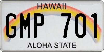 HI license plate GMP701