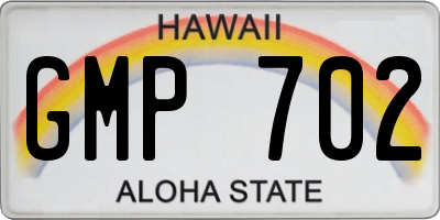 HI license plate GMP702
