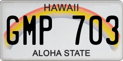 HI license plate GMP703