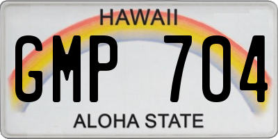 HI license plate GMP704