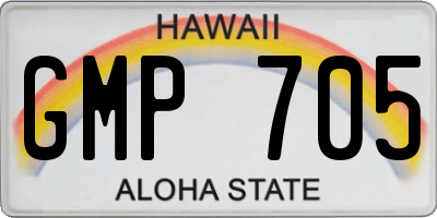 HI license plate GMP705