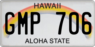 HI license plate GMP706
