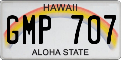 HI license plate GMP707