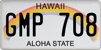 HI license plate GMP708