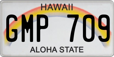 HI license plate GMP709