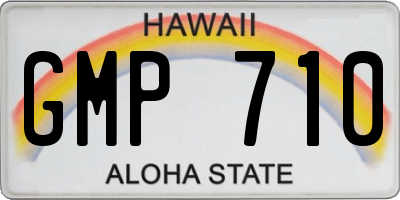 HI license plate GMP710