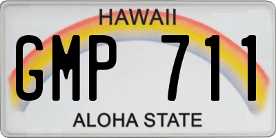 HI license plate GMP711