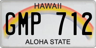 HI license plate GMP712