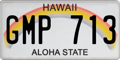 HI license plate GMP713