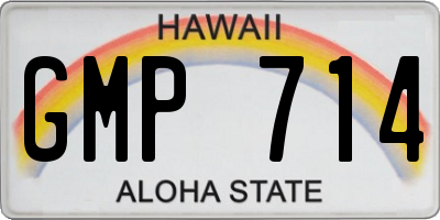 HI license plate GMP714