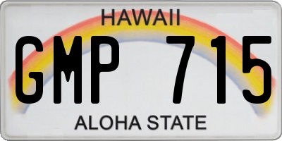HI license plate GMP715