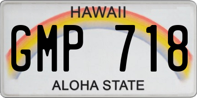 HI license plate GMP718
