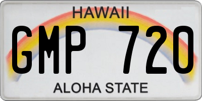 HI license plate GMP720