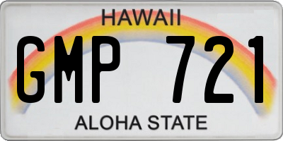 HI license plate GMP721