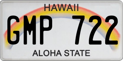 HI license plate GMP722