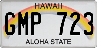 HI license plate GMP723