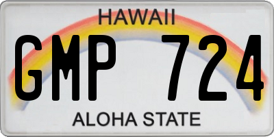 HI license plate GMP724