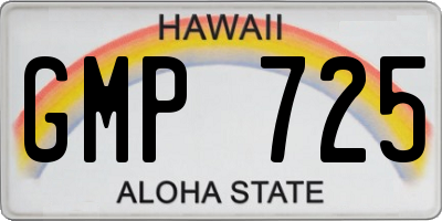 HI license plate GMP725