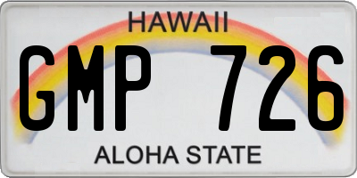 HI license plate GMP726