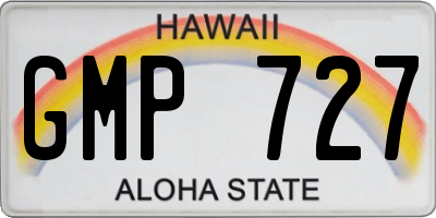 HI license plate GMP727