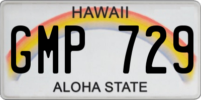 HI license plate GMP729