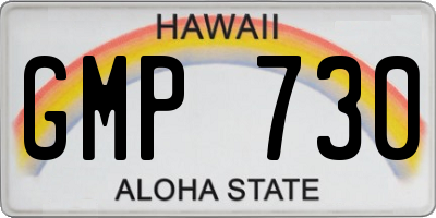 HI license plate GMP730