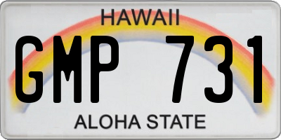 HI license plate GMP731