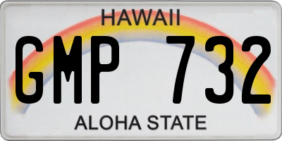 HI license plate GMP732