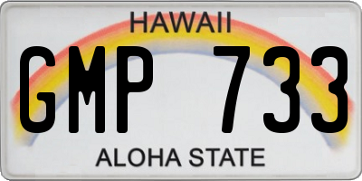 HI license plate GMP733
