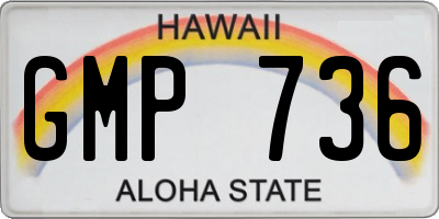 HI license plate GMP736