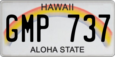 HI license plate GMP737