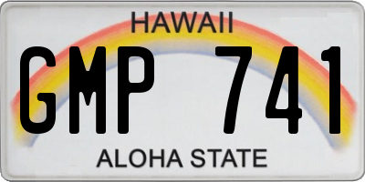 HI license plate GMP741