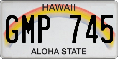 HI license plate GMP745