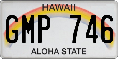HI license plate GMP746